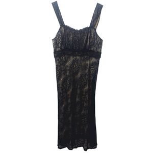 Bandolino Women's Size 12 Sleeveless Dress Black Lace Nude Cream